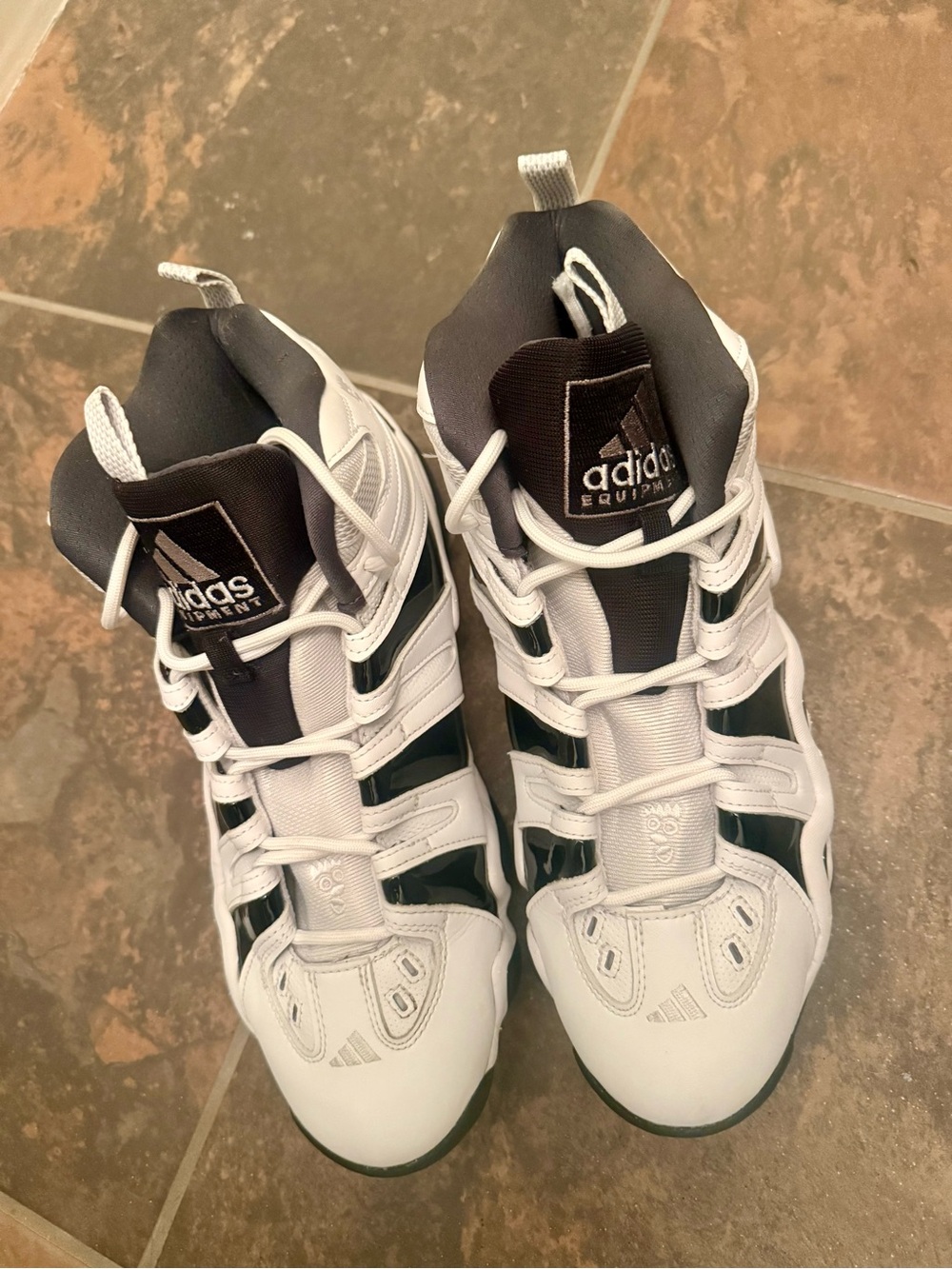 Adidas Equipment White and Black High-Top Sneakers. Kobe Bryant Crazy8